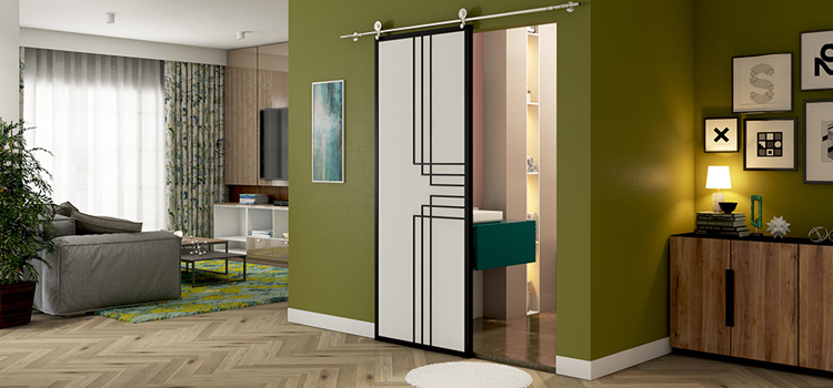 sliding bathroom door installation in Piedmont
